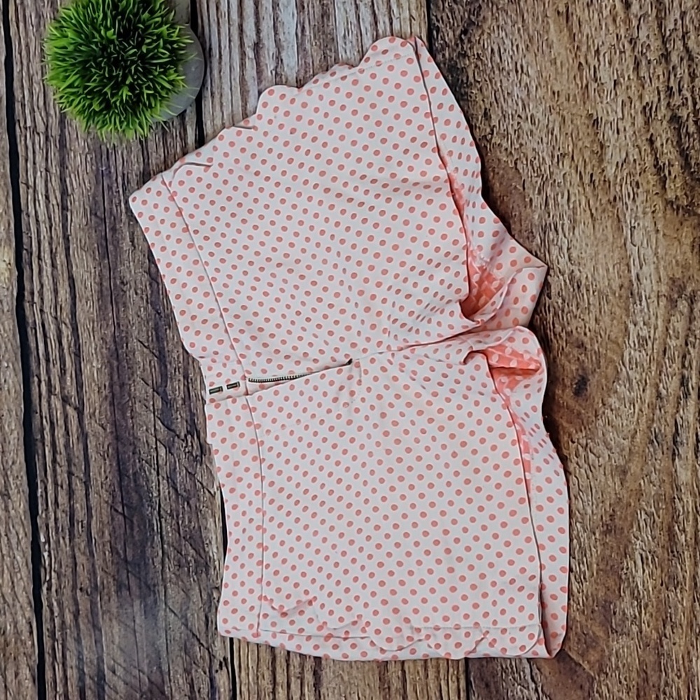 J Crew neon polka dot scallop shorts